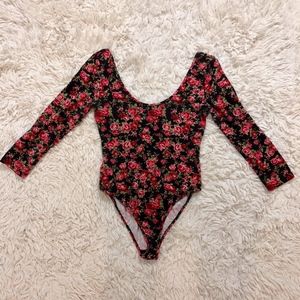 Forever 21 Floral Rose Bodysuit Medium